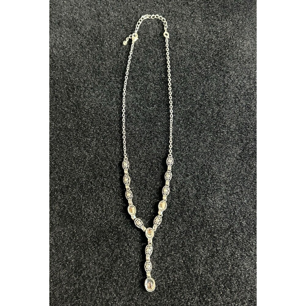 Vintage Signed Avon SP Necklace With Rhinestones And Filagree Setting J-169
